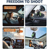 Various methods shown for shooting photos from a car, including the side window, sunroof, and dashboard.