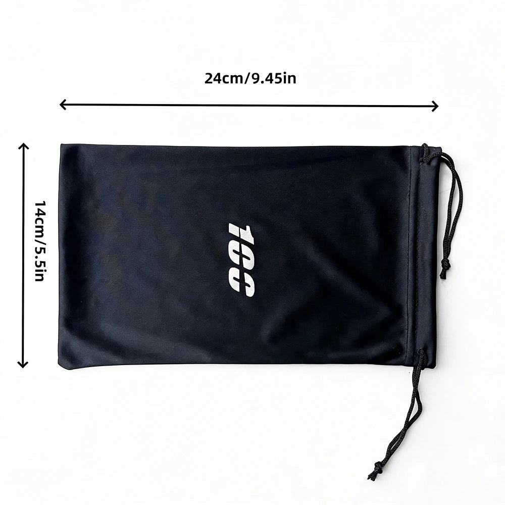 Black windproof sports goggles with UV protection shown flat against a white background.