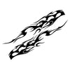 A black flame racing stripe vinyl decal design featuring stylized, flowing flames.