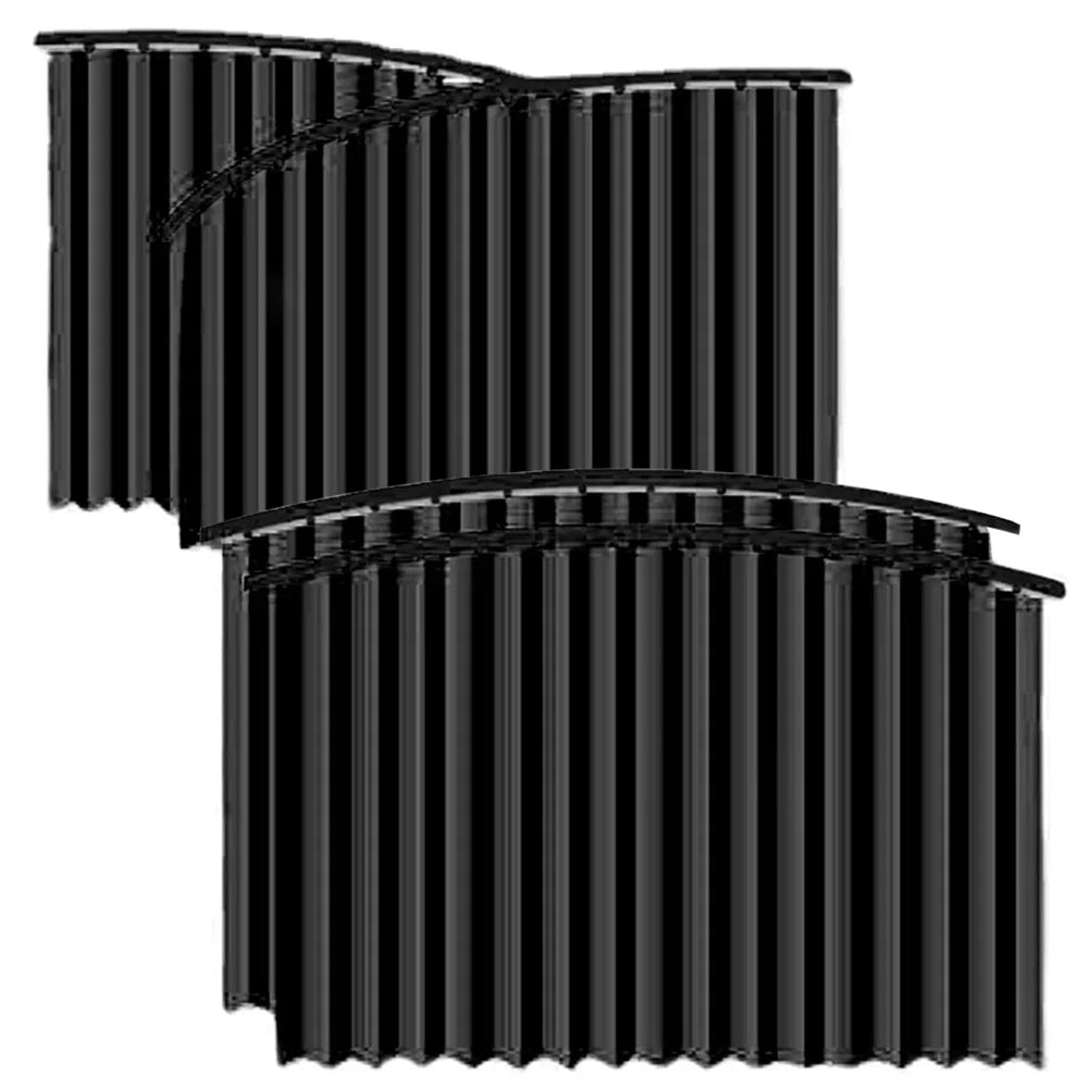 Black magnetic car window sun shade with vertical slats.