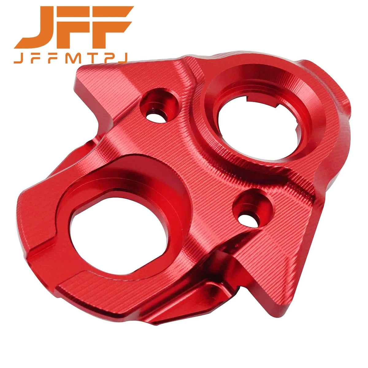 A red aluminum ignition switch cover for electric dirt bikes.