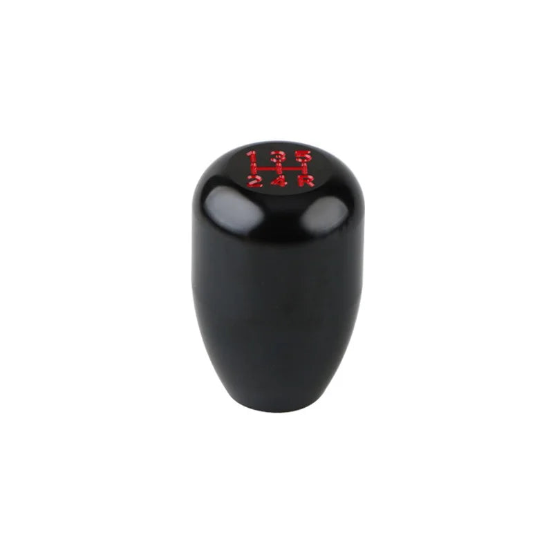Black universal aluminum gear shift knob with red indicator markings