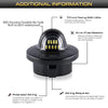 Black high-intensity LED license plate lights with DOT SAE wiring for Ford trucks