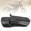 Black carbon fiber rear mudguard for a Sur-Ron Light Bee S X dirt bike.