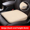 Beige honeycomb memory foam car seat booster cushion shown in a car seat context with an 8cm height measurement.