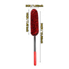 A red, bendable detailing brush with a long handle and dense bristles for hard-to-reach areas.