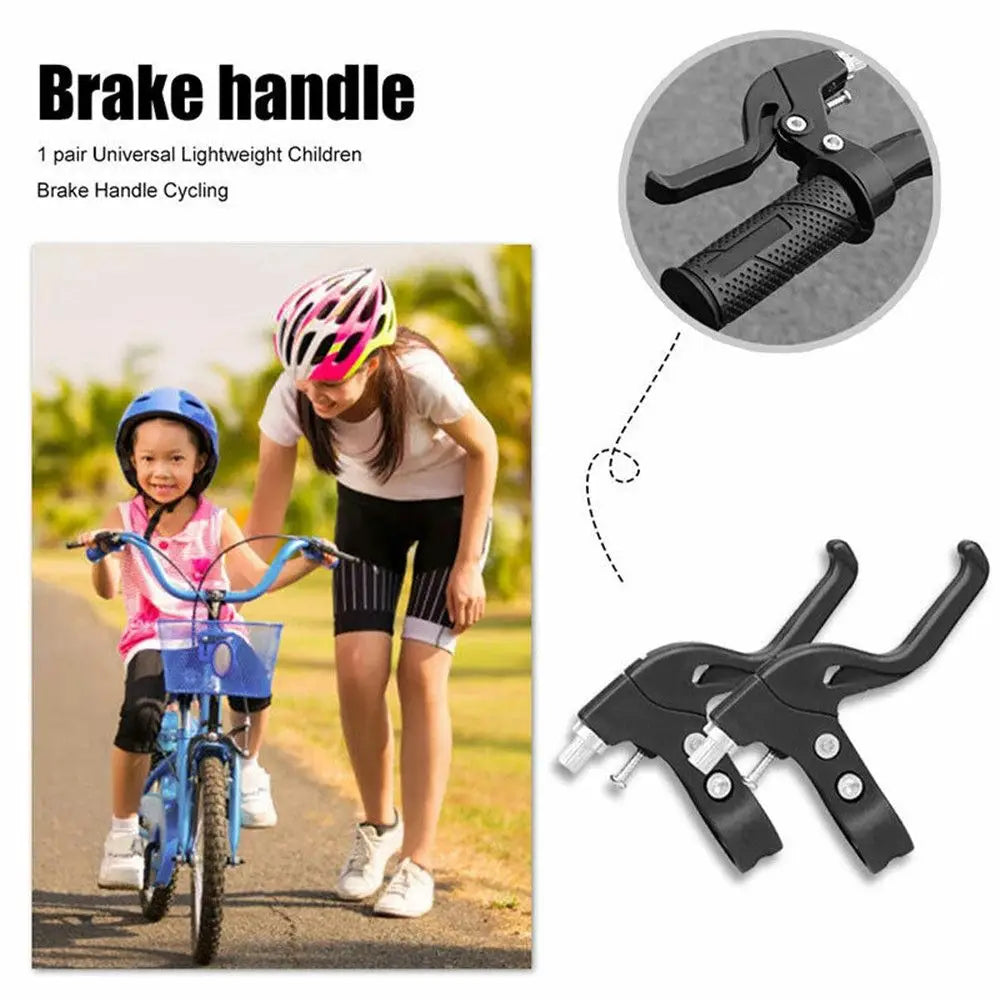 Une jeune fille utilise une poignée de frein sur un vélo, démontrant l'utilisation de leviers de vélo universels légers.