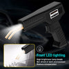 A black plastic welder with LED lighting is shown, demonstrating front LED lighting for repairs.