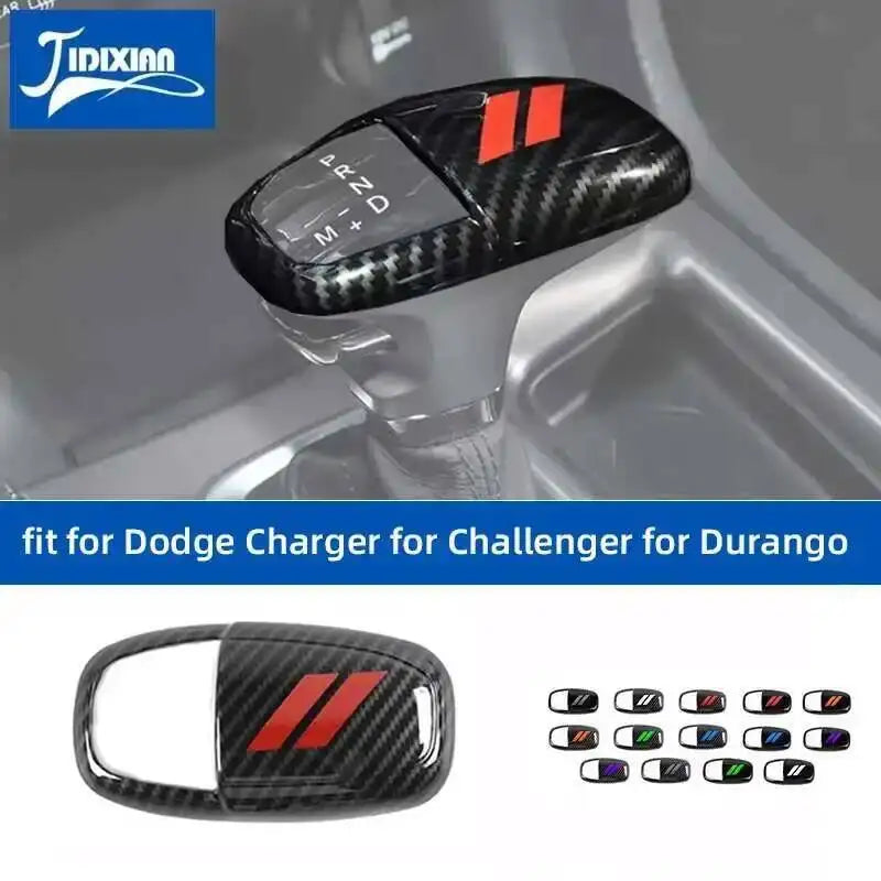 Schwarzer Kohlefaser-Getriebe-Schaltstangen-Verkleiderung für Dodge Charger Durango Challenger