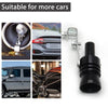 A universal car turbo sound whistle for exhaust, shown with various mounting components and application examples.