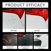 Comparison showing before and after results of a car scratch remover pen on paint damage.