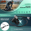 A black plug and play headlight switch designed for electric bikes, featuring a simple design concept.