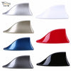 A collection of universal car shark fin antenna covers in various colors including silver, white, beige, blue, red, and black