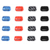 A collection of various colored and patterned window control button decoration covers for Jeep and Gladiator vehicles.