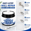Jar of JokJok Wall Renew Repair Cream with instructions for a 4-step wall repair process