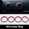 Four inner rings used as interior air vent trim covers for an Audi A3