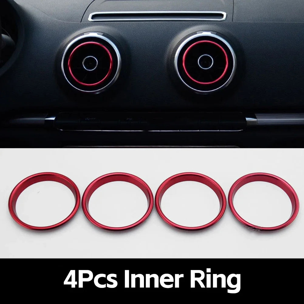 Four inner rings used as interior air vent trim covers for an Audi A3