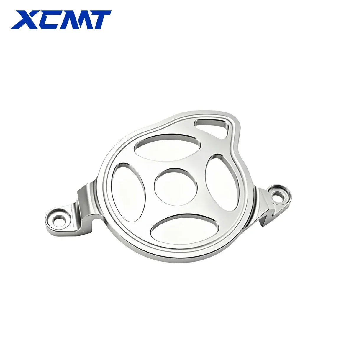 Durable aluminum engine guard for off-road motorcycles with multiple circular openings