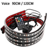 A roll of voice-controlled 90cm or 120cm RGB LED strip lights with a remote control.
