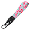 Pink cherry blossom patterned double-sided phone wrist strap lanyard