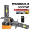Ensemble de phares de voiture LED clignotant multicolore avec boîtier noir et base orange.