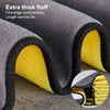 Extra thick fluff microfiber car washing towel rolled up showing the yellow interior