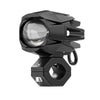 A black high-intensity LED auxiliary spotlight with a clear lens and mounting bracket.