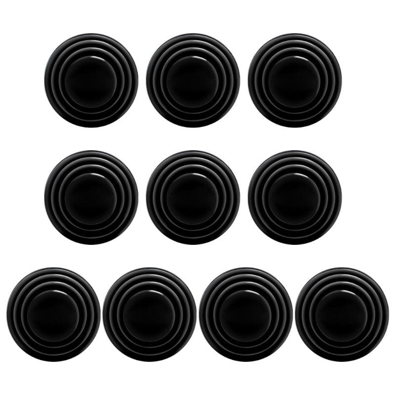 Un juego de juntas de absorción de impactos para puertas de coche negras dispuestas en una cuadrícula.