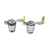 A silver keyed door lock cylinder with a green key, used for universal vehicle locks.