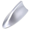 Silver shark fin decorative car antenna cover viewed from above