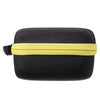 Black protective case with a yellow grip for a lithium jump starter battery.
