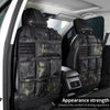 Black universal camo seat back organizer installed in a vehicle interior.