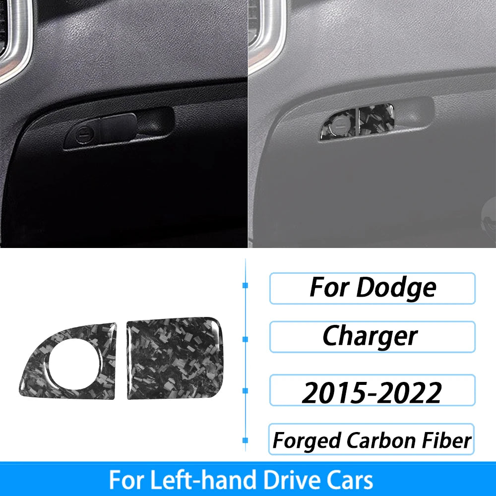 Calcomanías de fibra de carbono forjada para carros Dodge Charger de mano izquierda