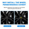 Close-up view of a black car wheel hub center cap showing a marked effect compared to a standard look.