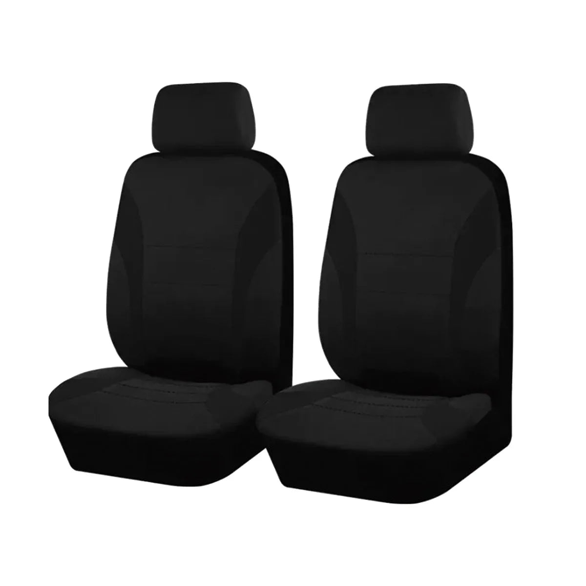 A pair of black universal fit seat and cushion covers.