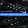 Demonstration of Sport vinyl decals installed on car door sills showing row and rear installation effects.
