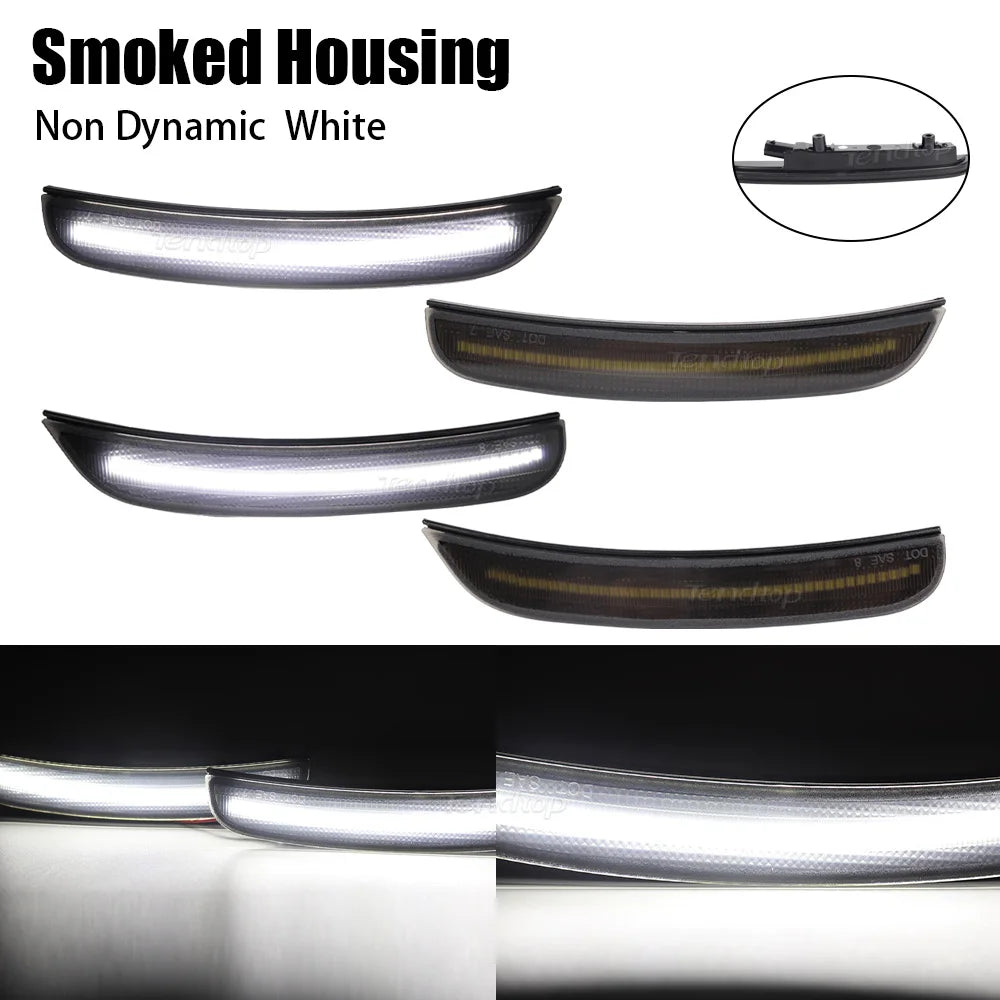 Smoked Housing Non Dynamic White LED side marker lights for Dodge Charger 2015-2023