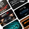 A collection of black and orange card stickers featuring the SRT Hellcat Demon Dodge theme.