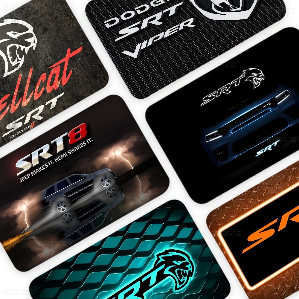 A collection of black and orange card stickers featuring the SRT Hellcat Demon Dodge theme.