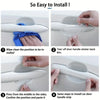 Instructions showing how to install a scratch-proof door handle protection film set on a car door.
