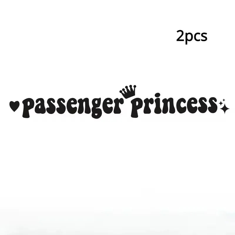 Two black stickers featuring the text passenger princess