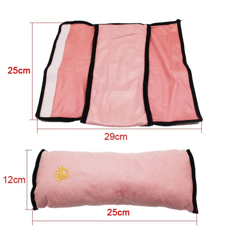 Pink and white universal car seat belt shoulder cushion for kids