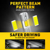 Double sized CSP chips for a perfect beam pattern and safer driving