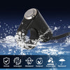 Black CNC aluminum headlight kill switch device being tested for waterproof and anti-rust properties