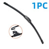 One piece of black natural rubber windshield wiper blade for front replacement.