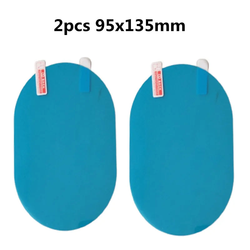 Two blue silicone mirror protection films measuring 95x135mm with white tabs