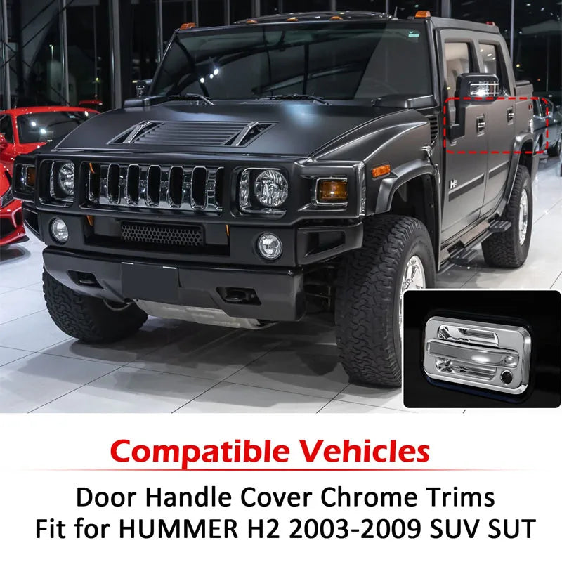 Door handle cover chrome trim for Hummer H2 SUV suit