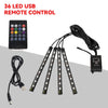 Set von 36 LED-USB-Fernbedienungsleuchten und Stromadapterkabel für Ambientebeleuchtung im Auto.