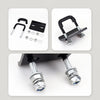 A set of heavy duty trailer anti-rattle stabilizer locks including a mounting plate and threaded bolts.
