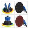 Professional pneumatic orbital sander and air polisher tool with black and blue components